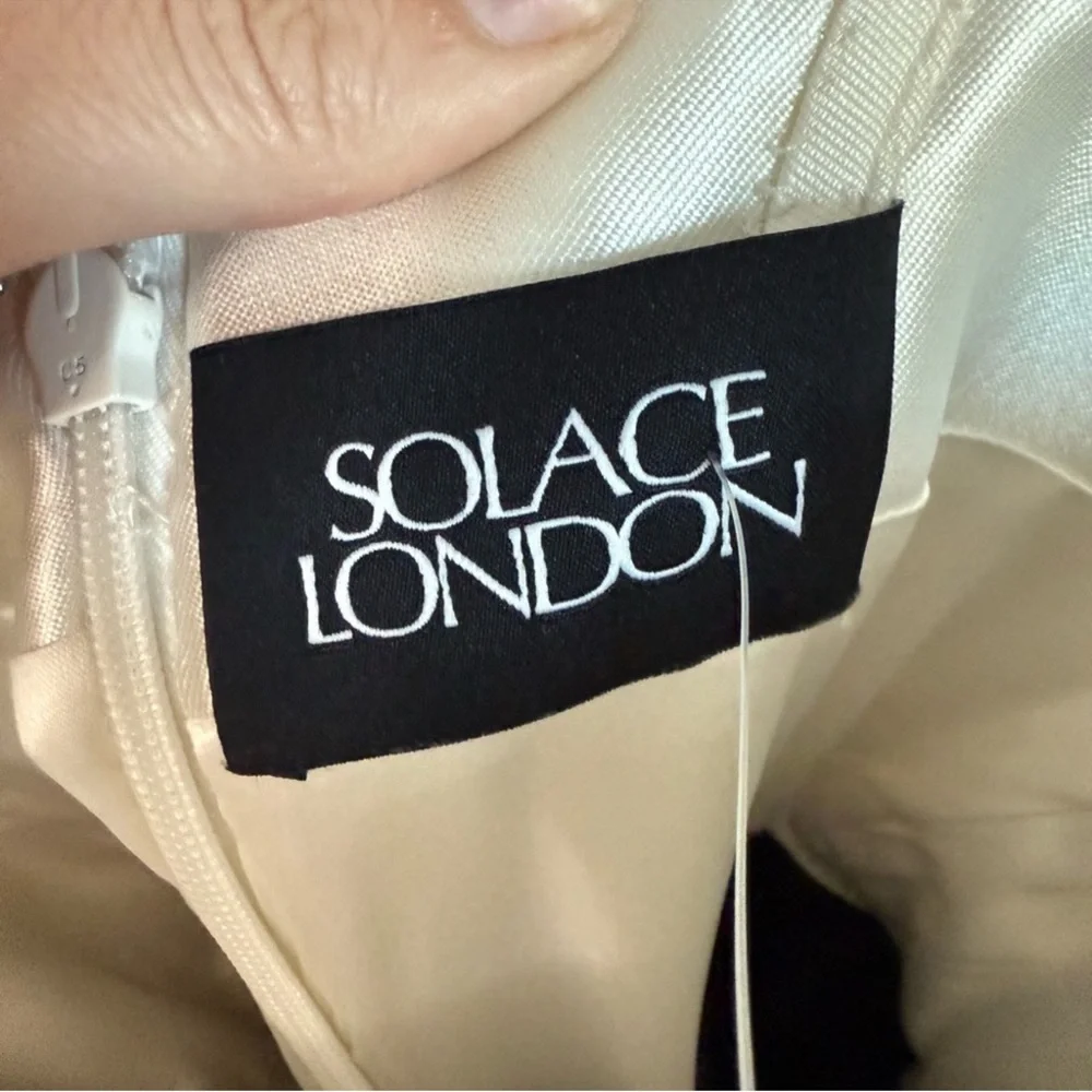 Solace London Strapless Black and White Dress - Picture 3 of 6